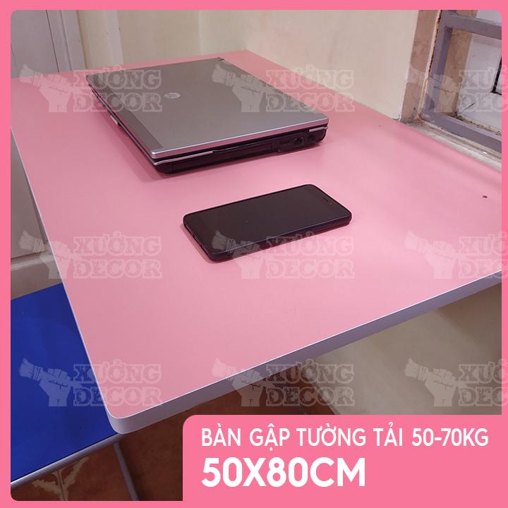 Bàn gập treo tường Hồng Pink 50x80cm tải 50-70kg