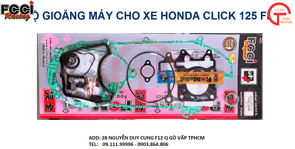 BỘ GIOĂNG MÁY CHO XE HONDA CLICK 125 FI HÃNG FCCI