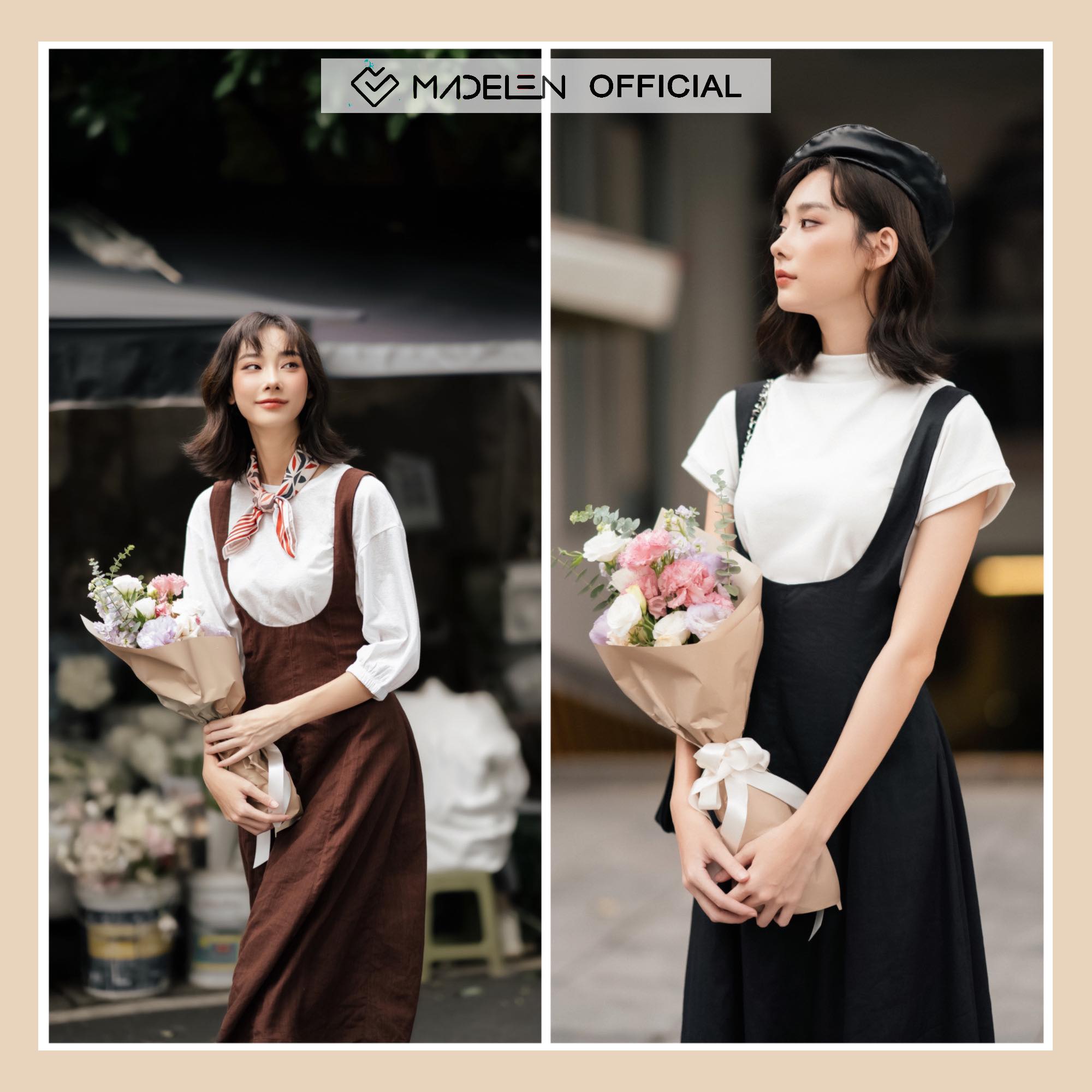 Váy yếm linen Apron váy yếm Vintage thiết kế cao cấp CALM | Shopee Việt Nam