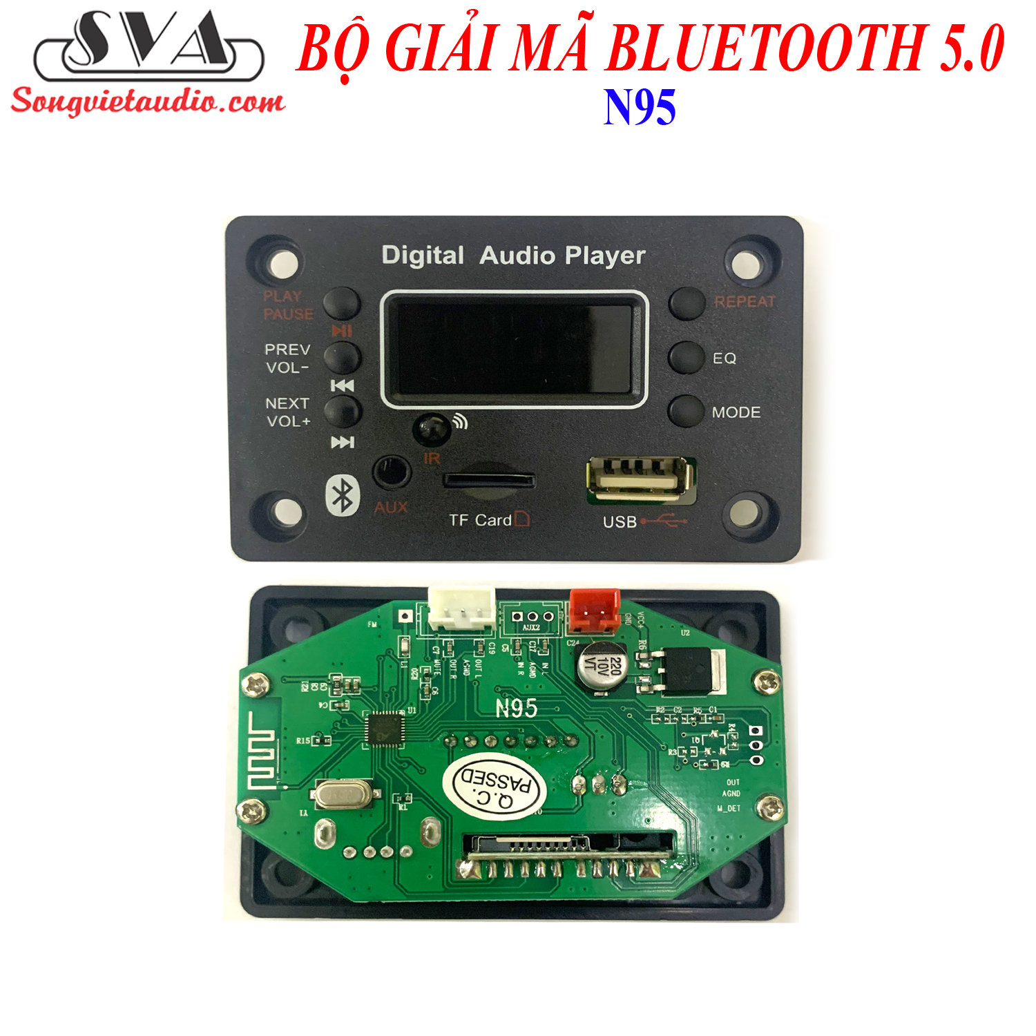 Bộ giải mã âm thanh bluetooth màn hình lcd - n95