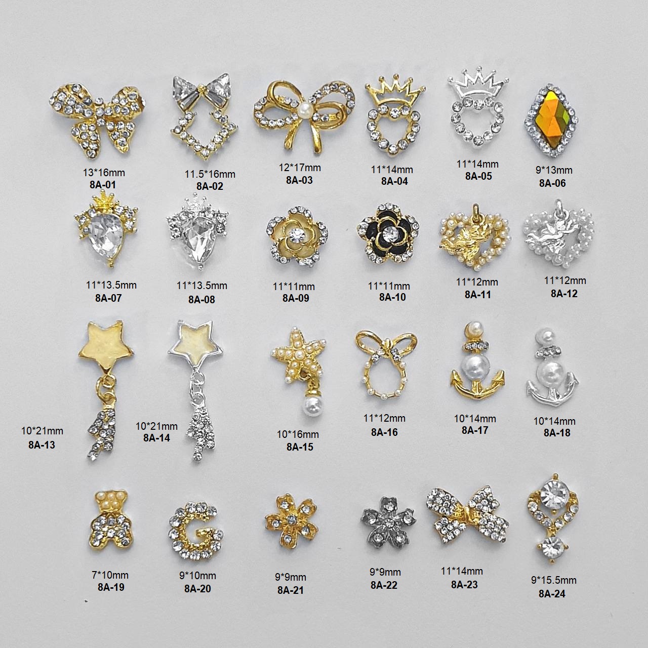 [Ảnh Thật] Charm Đá Kiểu Cao Cấp Đính Móng 8A