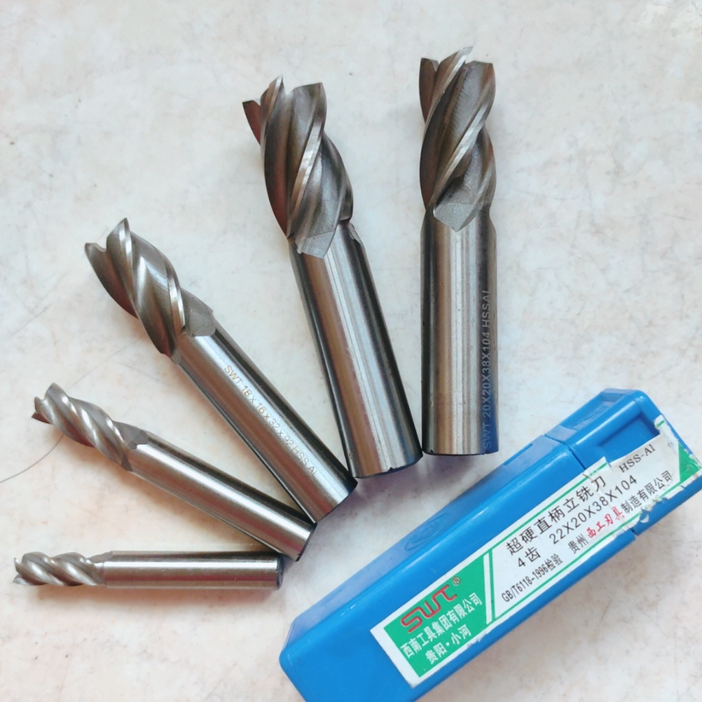 Mũi phay 7mm, 4 me cắt, chất liệu thép gió