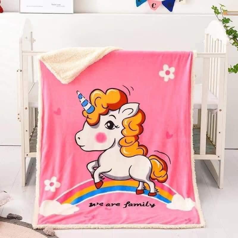 Chăn lông cừu cho bé mềm mịn, chăn cho bé size 95x135cm