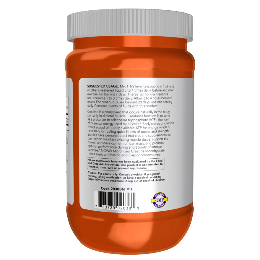 CREATINE | Bột Hỗ Trợ Tăng Cường Cơ Bắp | Now Micronized Creatine Monohydrate Powder [500G]