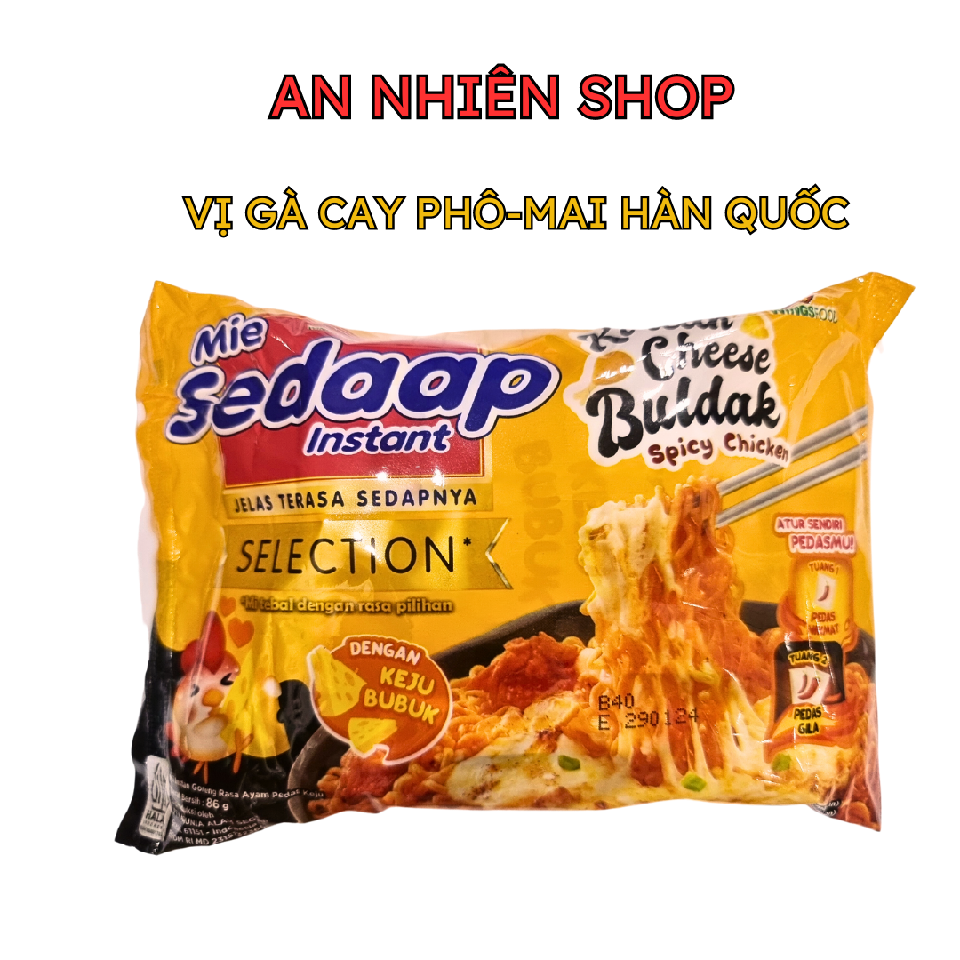 [NEW 2023] Mì Trộn Sedaap - Vị gà cay Phô-mai Hàn Quốc
