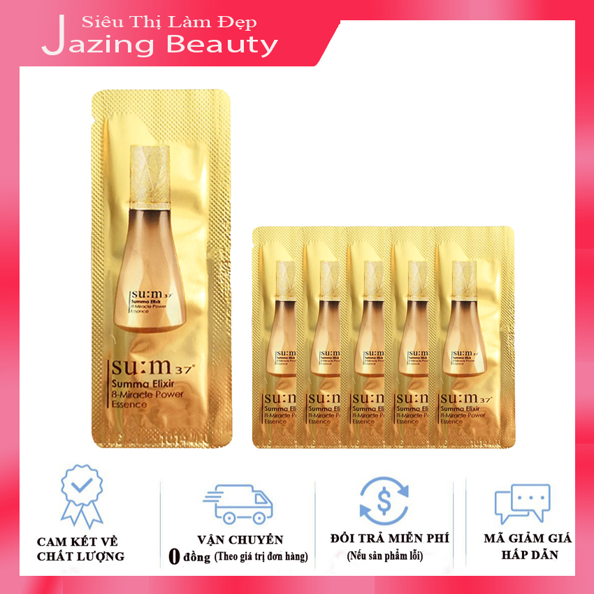 [Hỗ Trợ Ship + Hoàn Tiền 12%] Combo 10 Gói Sample Tinh Chất Chống Lão Hoá Phục Hồi Da Su:m37 Summar Elixir 8- Micracles Power Essence - Sum37