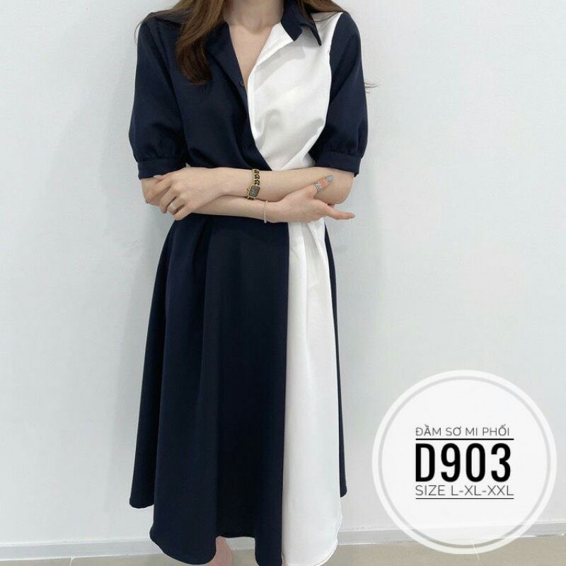 ĐẦM CÔNG SỞ BIG SIZE PHỐI MÀU THANH LỊCH