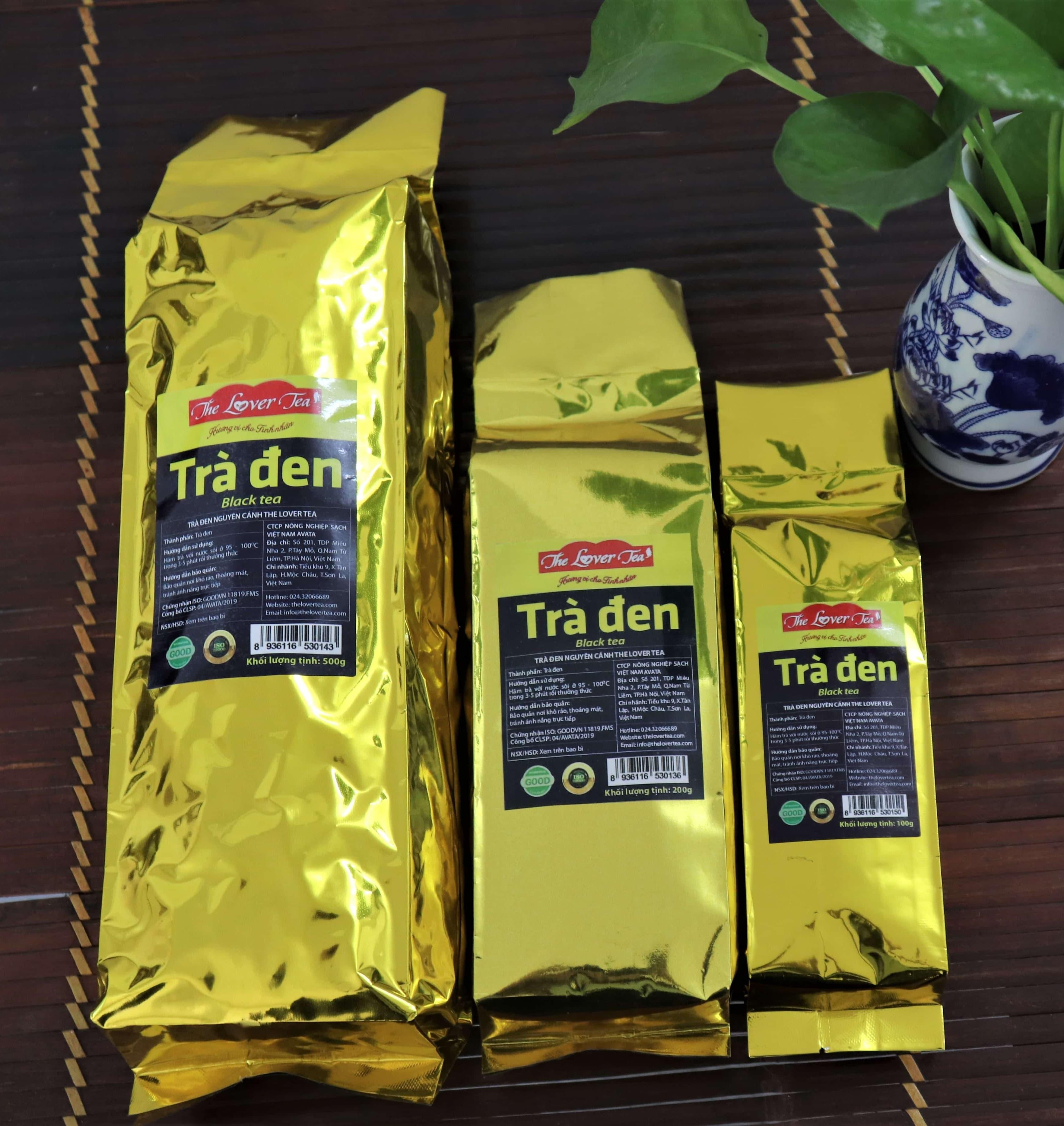 TRÀ ĐEN (Hồng trà) cao cấp Mộc Châu 100g (nhãn vàng) - The Lover Tea