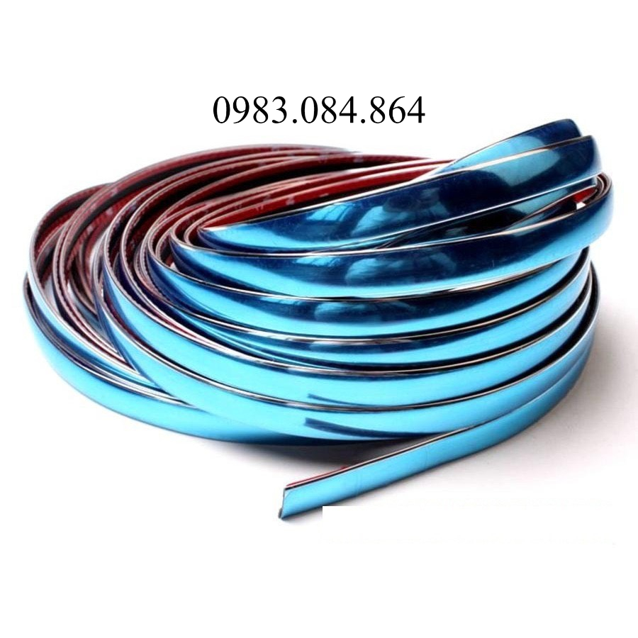 Cuộn nẹp viền 2cm trang trí chân kính ô tô mạ crom bản 2cm x 12m