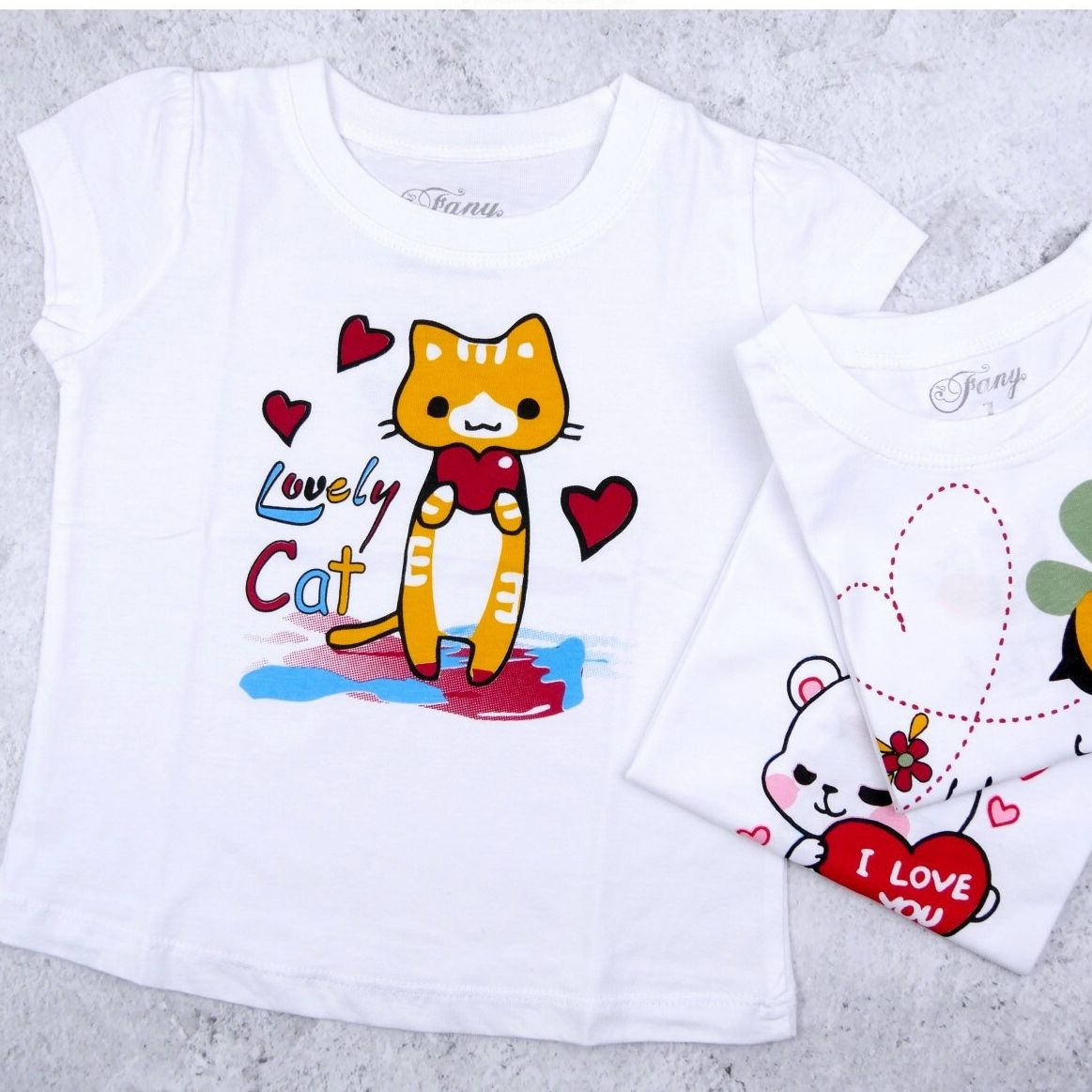 Baby tee women cổ tròn top cho bé gái FN- Chất liệu thun cotton mát mịn - Vải Cotton_Gái FN