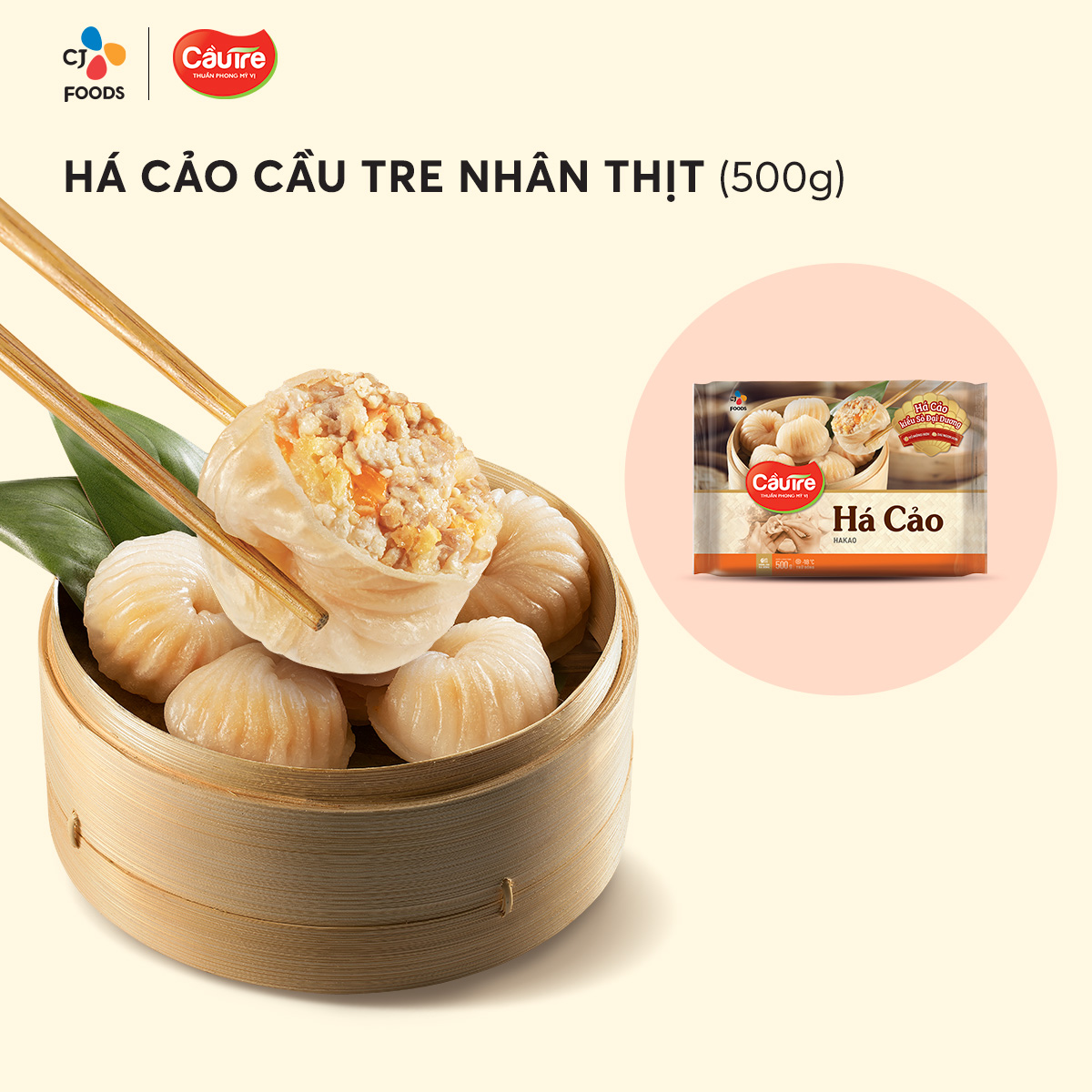 [Hỏa tốc] Há cảo Cầu Tre 500g (nhân Thịt/ Hải sản/ Chay)