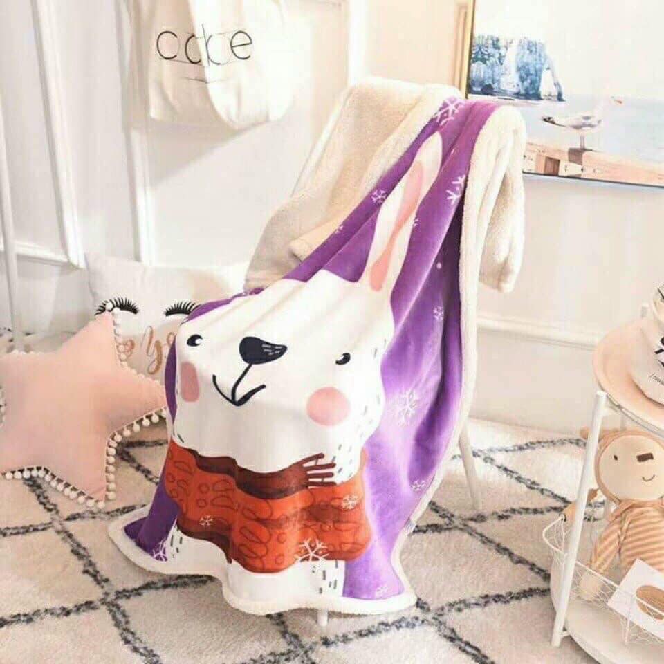 Chăn lông cừu cho bé mềm mịn, chăn cho bé size 95x135cm