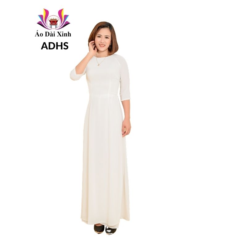 Bộ Áo dài học sinh Lụa nhật cổ tròn tay lỡ.