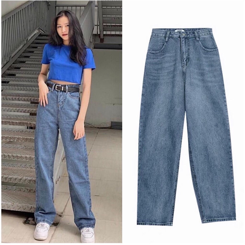 [HCM][ VỨT HẾT TẤT CẢ MÀ XEM NÀY!!! ] QUẦN JEAN ỐNG RỘNG NỮ CAO CẤP NITI DÀI MÀU XANH ĐẬM CỰC PHONG CÁCH CỰC THỜI THƯỢNG HOT KHÔNG NGỪNG-NL12309