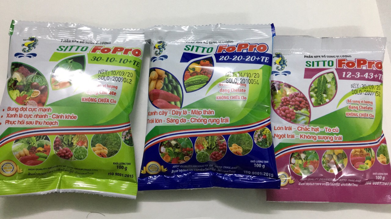 Phân bón NPK Thái Lan Sitto FOPRO gói 100gr