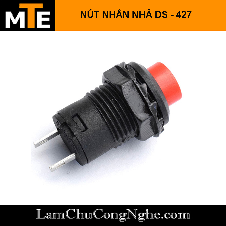 Nút nhấn nhả 12mm DS-427 1.5A 250v - màu đen, xanh, đỏ