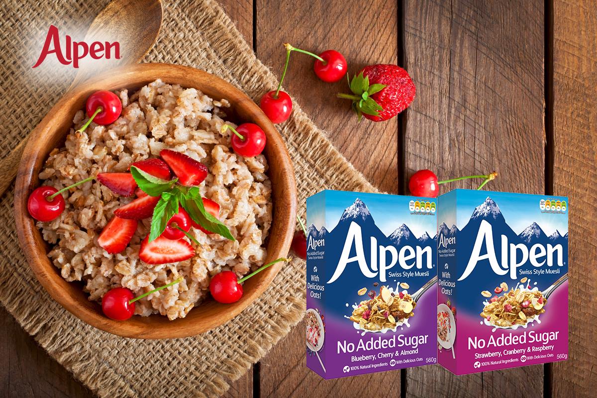ngũ cốc ăn sáng dinh dưỡng alpen không đường việt quất, cherry 6