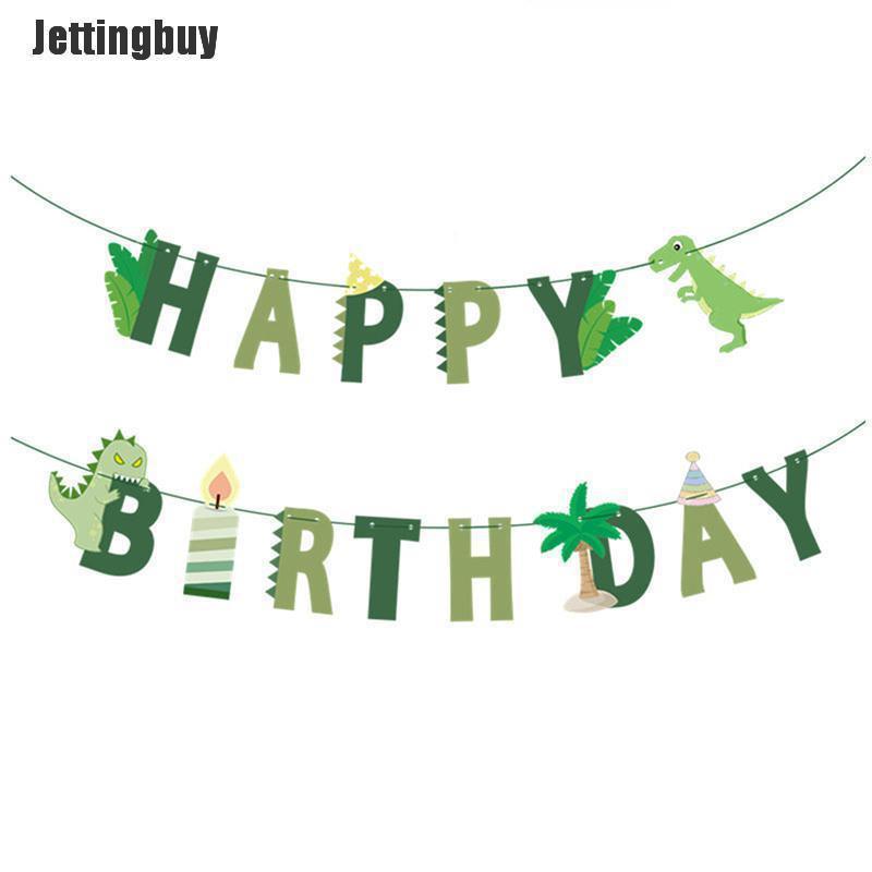 Jettingbuy Dinosaur Birthday DIY Garland Happy Birthday Banners Roar Dino Party Wild One
