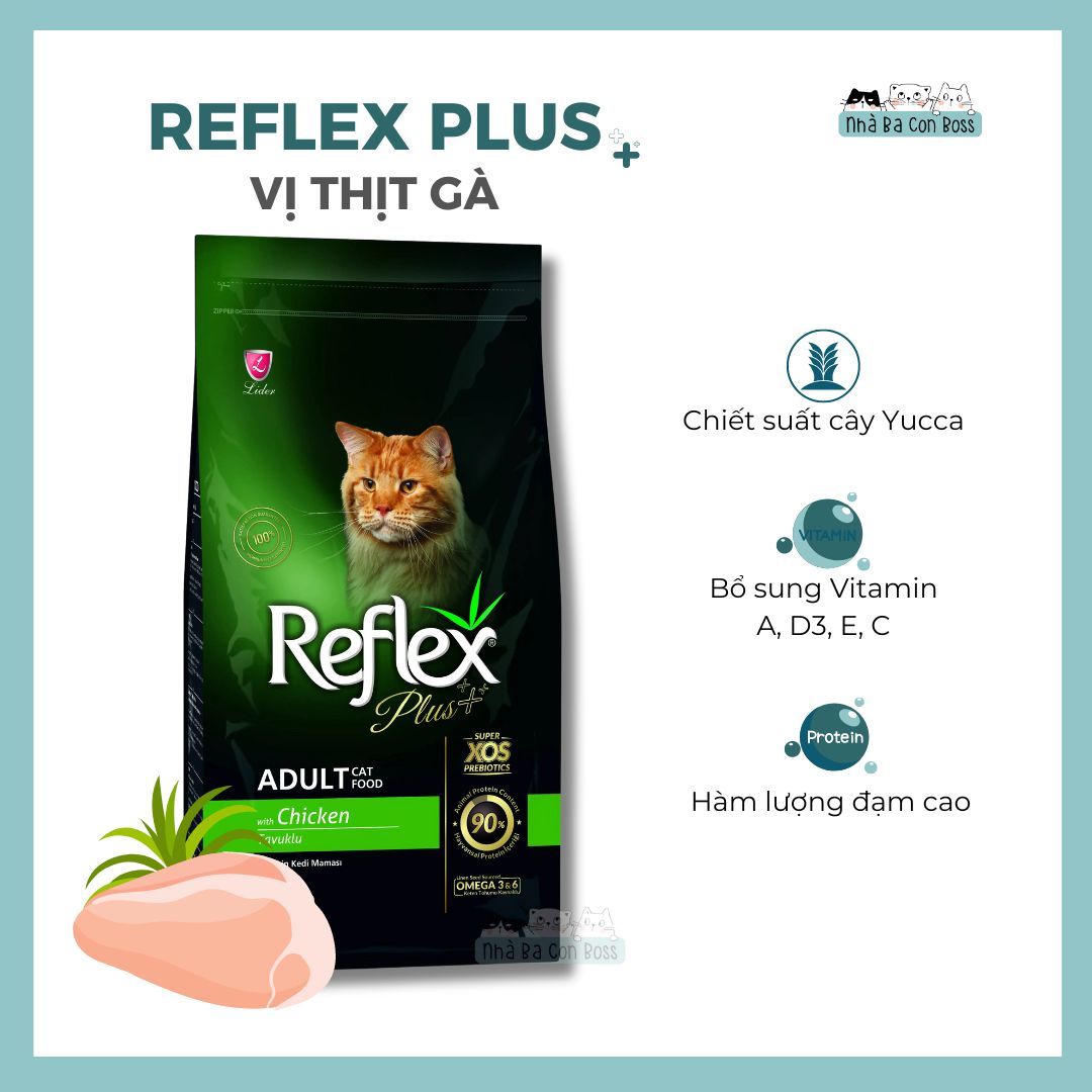 [1.5kg] Hạt Cho Mèo Reflex Plus