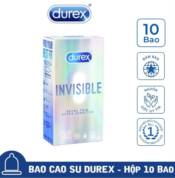 Bao cao su Durex Invisible Extra Thin cực siêu mỏng 10C  💝 CHE TÊN SẢN PHẨM cao cấp
