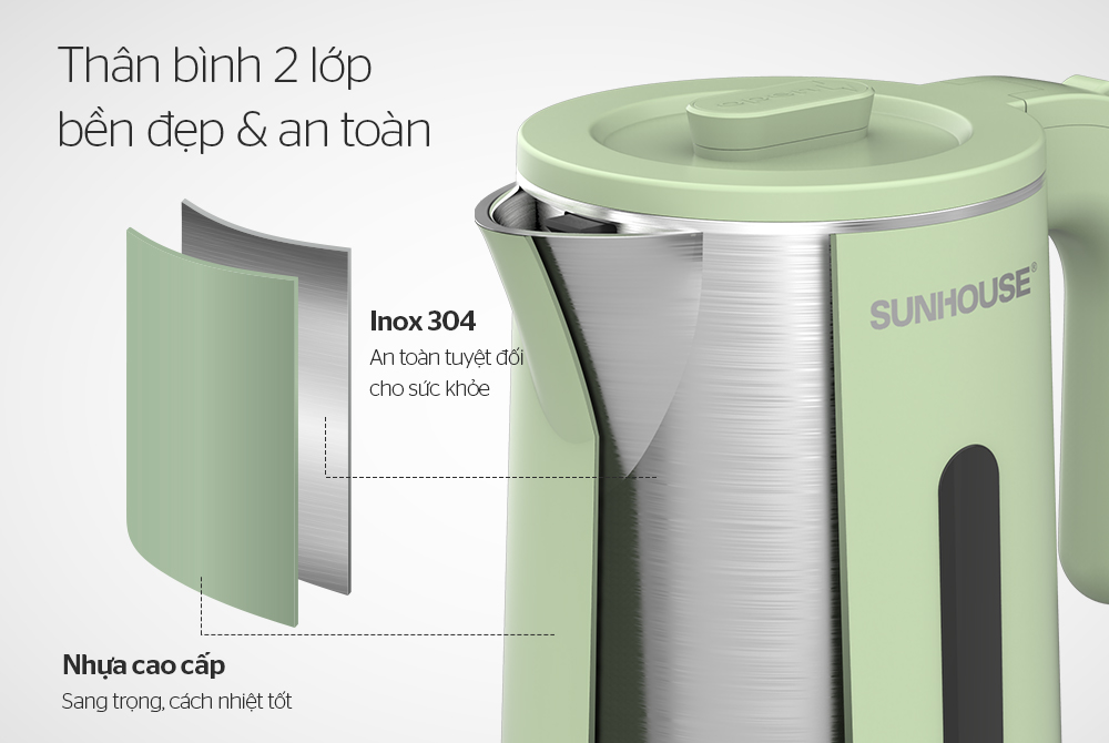 [HCM]BÌNH SIÊU TỐC INOX 2 LỚP SUNHOUSE SHD1353 HOẶC BARETTI BRD181G