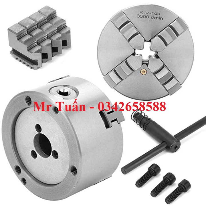 Mâm cặp 4 chấu 100mm K12-100