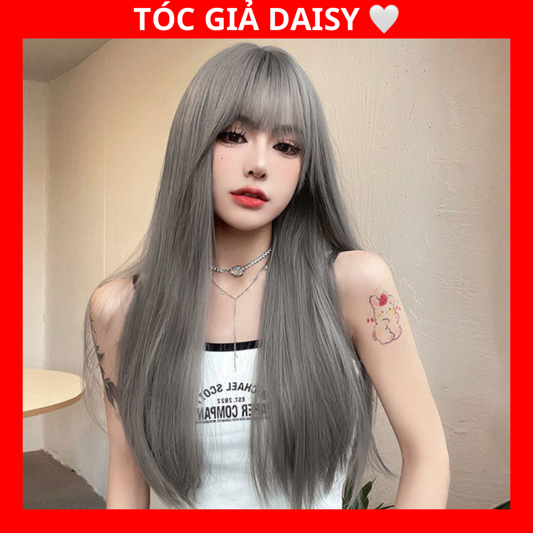 [TẶNG LƯỚI + LƯỢC + DƯỠNG] Tóc giả nữ nguyên đầu dài thẳng có da đầu - TG87