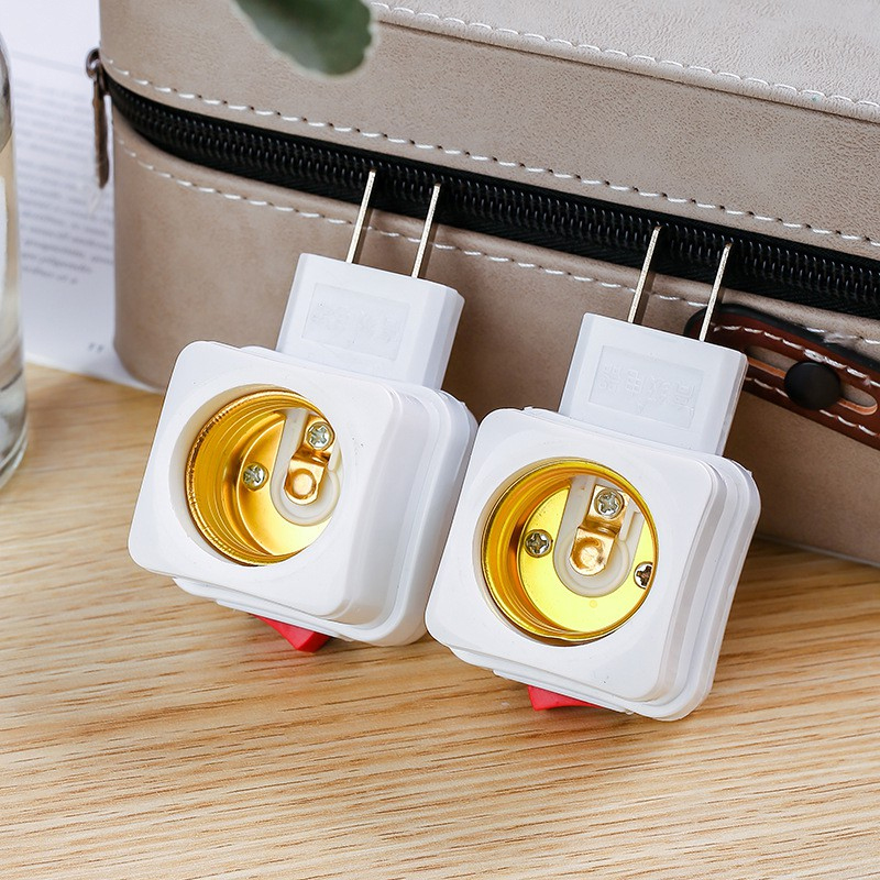 Square switch wireless light tail light E27 connector plug power on off button E27 light socket switch tail light square switch tail light