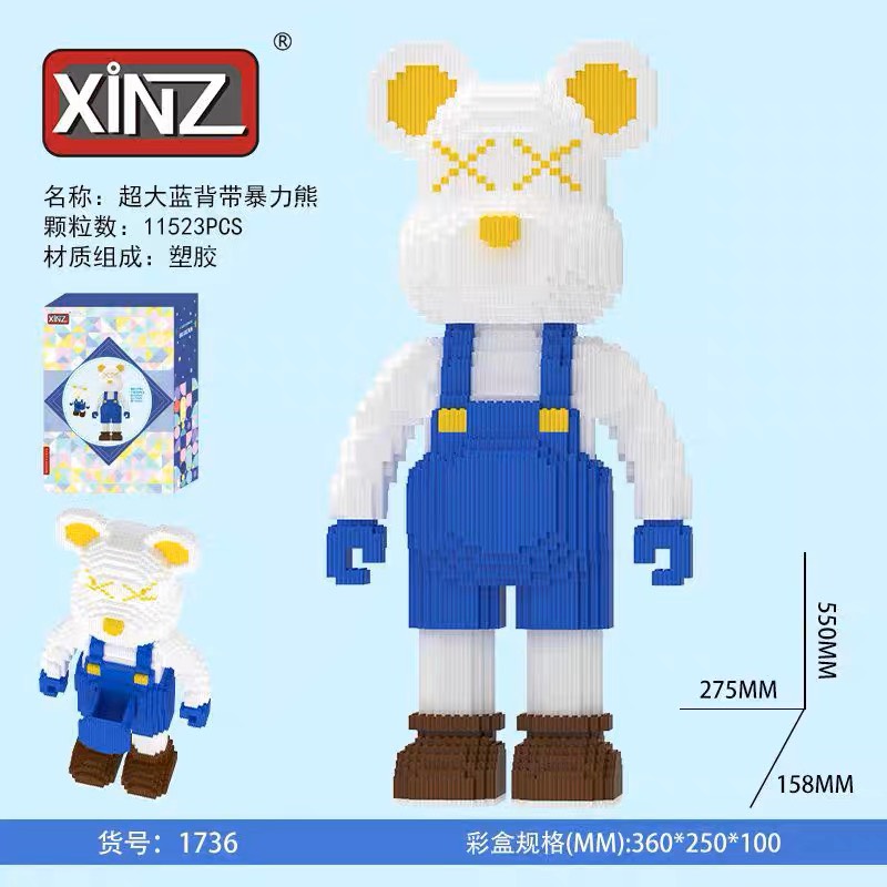 LEgo Gấu Bearbrick 35-55cm ( Tặng kèm búa+ Đèn)