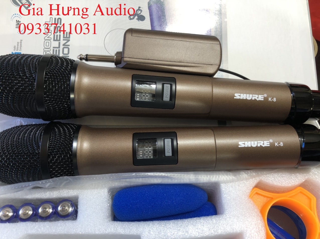 [HCM]Micro không dây, Micro Karaoke Shure K8, hát mượt mà siêu nhẹ