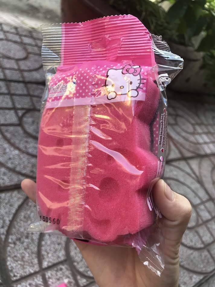 cước rửa chén tạo bọt cute hàn quốc hello kitty (1 cái )