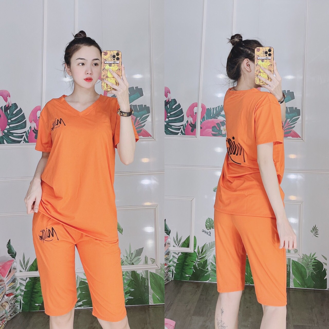 [SIÊU RẺ + FREESHIP][MẪU MỚI ] Bộ đồ thun lửng cotton mặc nhà siêu xinh