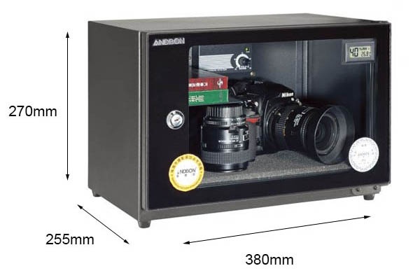 tủ chống ẩm máy ảnh 30l nhập khẩu cn nhật bản andbon ad-30s, tủ hút ẩm máy ảnh 30 lít, 2 ngăn, màn lcd cài đặt % độ ẩm, xốp chống xước, tiết kiệm điện - bảo hành 5 năm 10