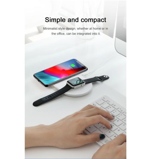 Euro Quality Sạc không dây 2in1 cho Apple Watch và Iphone