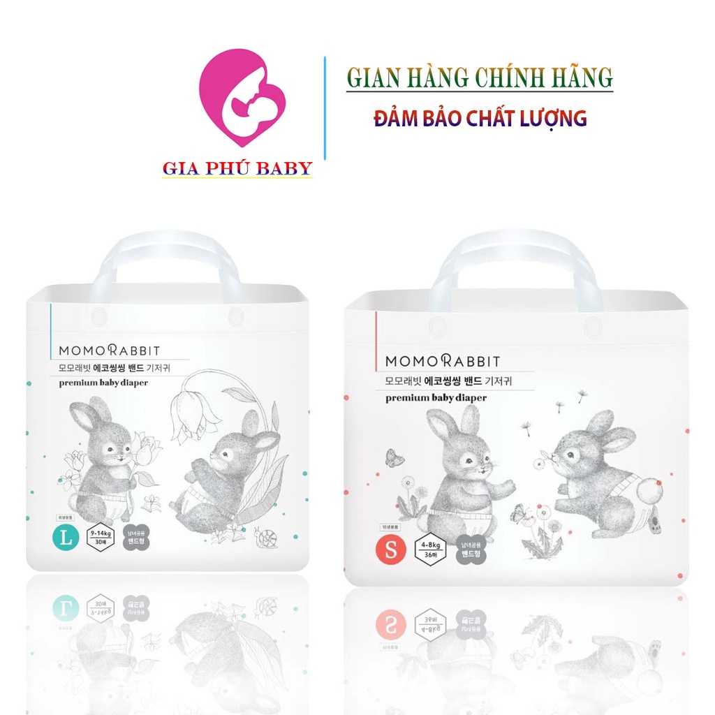 Bỉm momo rabbit nội địa hàn quốc dán/quần đủ size s36/m32/l30/xl28/l28/xl22/xxl18