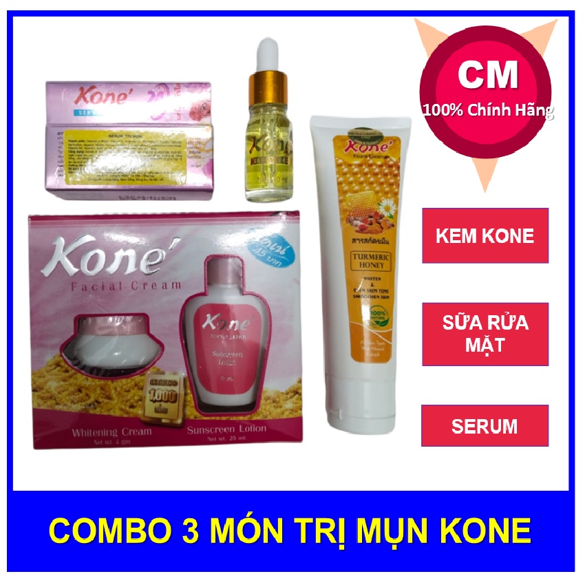 [CHÍNH HÃNG] COMBO MỤN KONE (BỘ KONE SỮA RỬA MẶT KONE SERUM KONE) shopcm