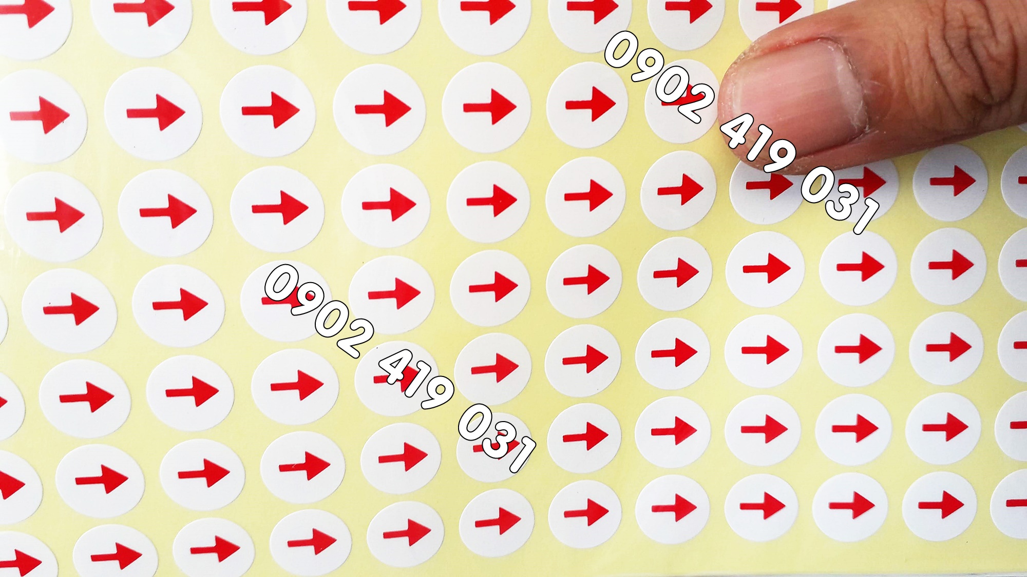 [HCM]10 Tờ Decal Nhãn Mũi Tên Tem Tròn Tem Vuông [ Khách tự chọn ]