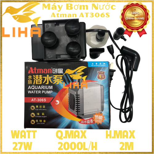 Máy Bơm Nước Atman AT-306S (27W - 2000L/H - 2M) - Máy Lọc Nước Cho Hồ Cá Cảnh