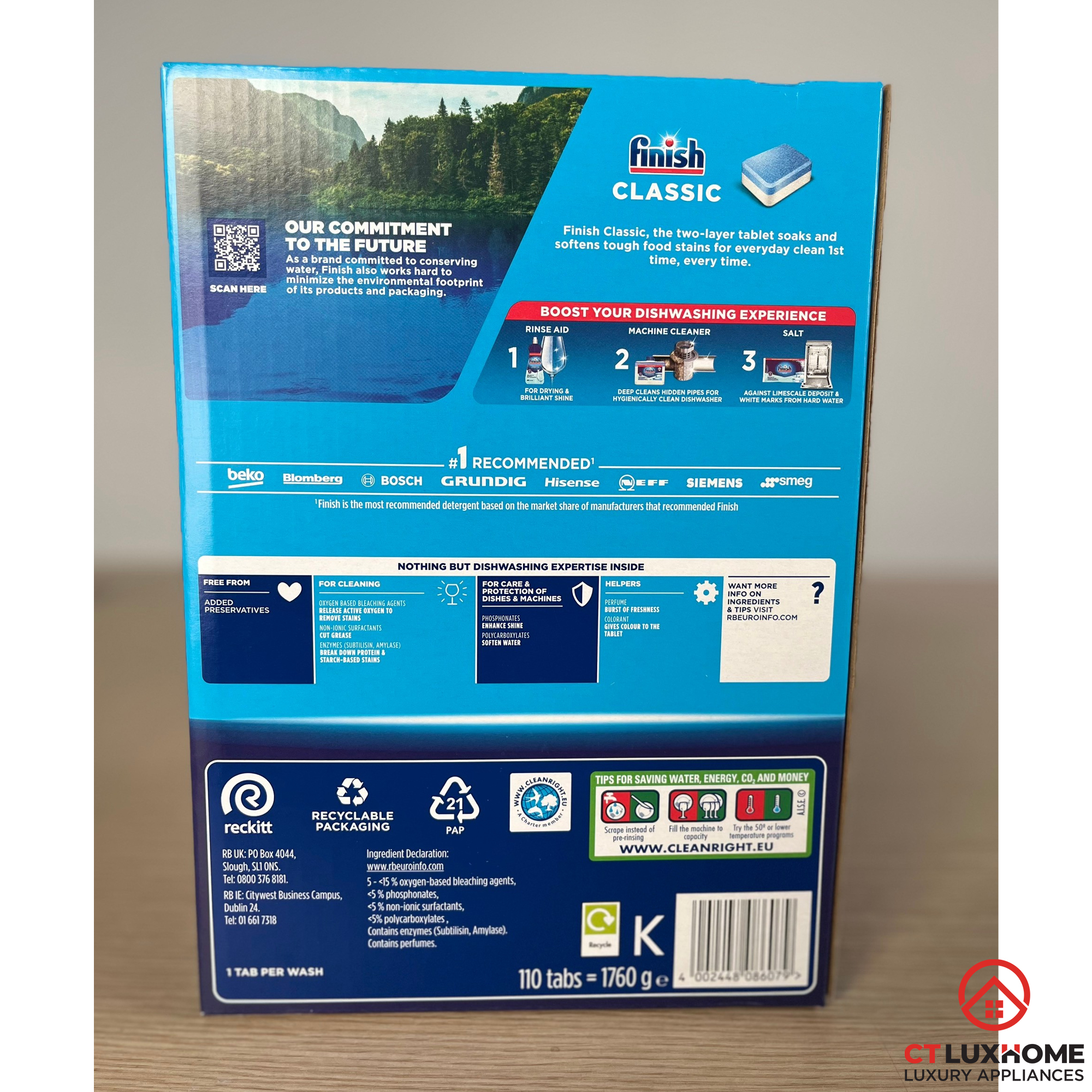 Viên rửa chén bát Finish Classic PowerBall 110 viên [2 chức năng]