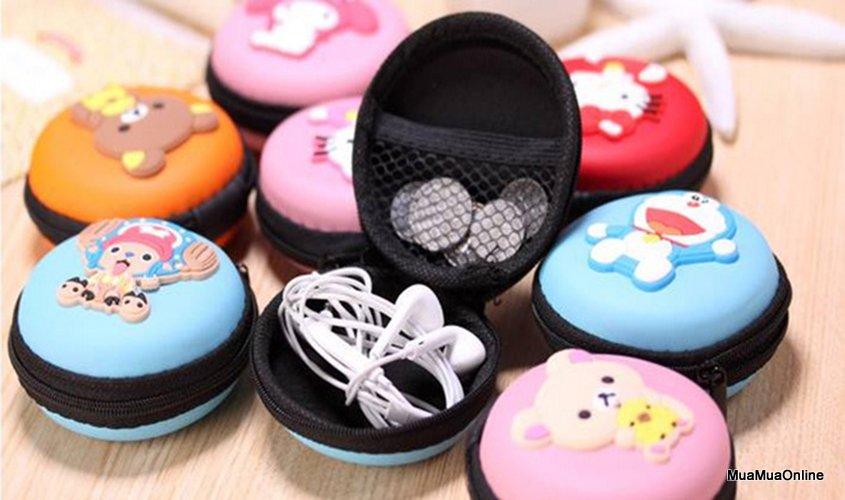 Bóp đựng tai nghe, cáp sạc tròn hình thú