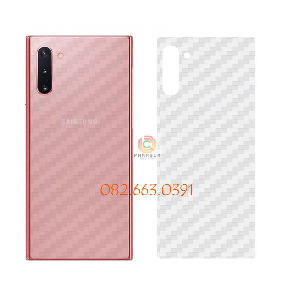 Miếng dán mặt lưng skin carbon Samsung Galaxy Note 10/ Note 10 Plus
