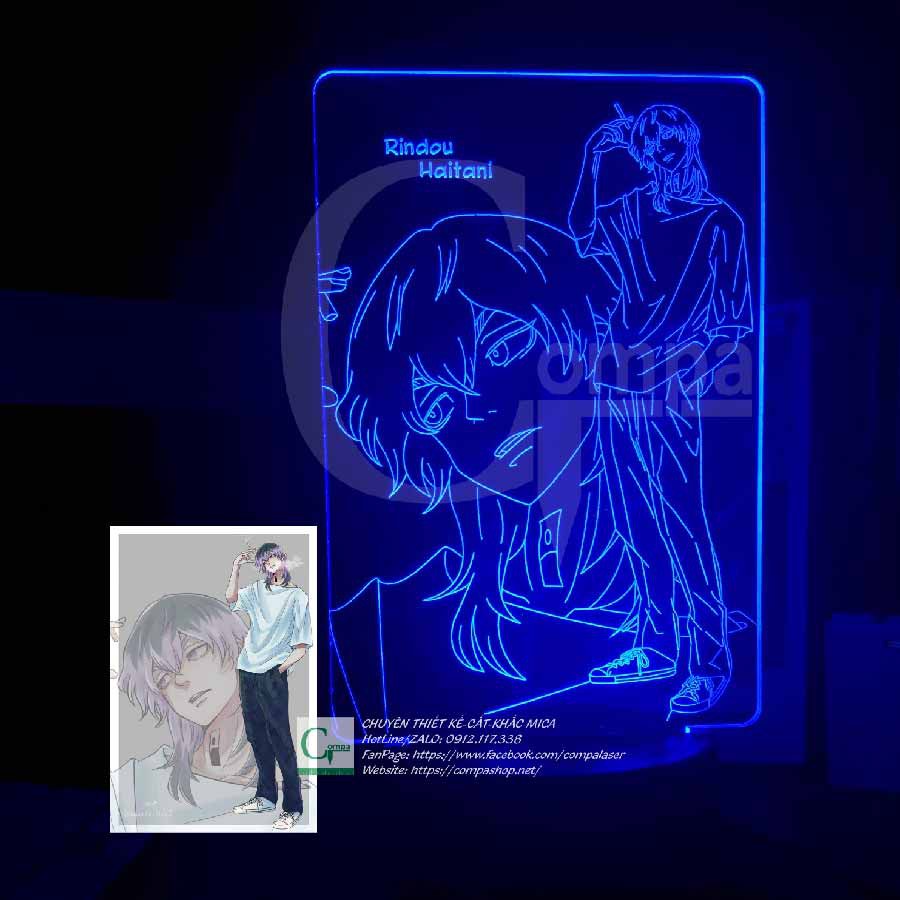 [ĐÈN NGỦ ANIME LED 3D] Đèn Ngủ Tokyo Revengers Rindo Haitani Type 01 ATKR0801 16 màu tùy chỉnh COMPASHOP