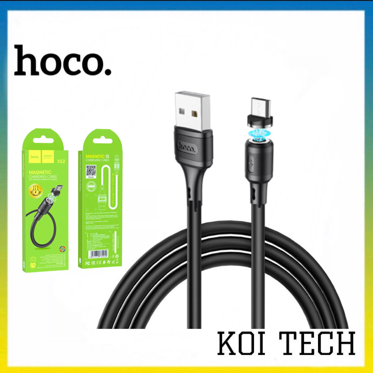 Dây sạc nam châm iphone type c micro usb hoco uc52  - cáp sạc lightning type c micro usb từ tính dùng cho IP androi samsung v...v  - KOI TECH