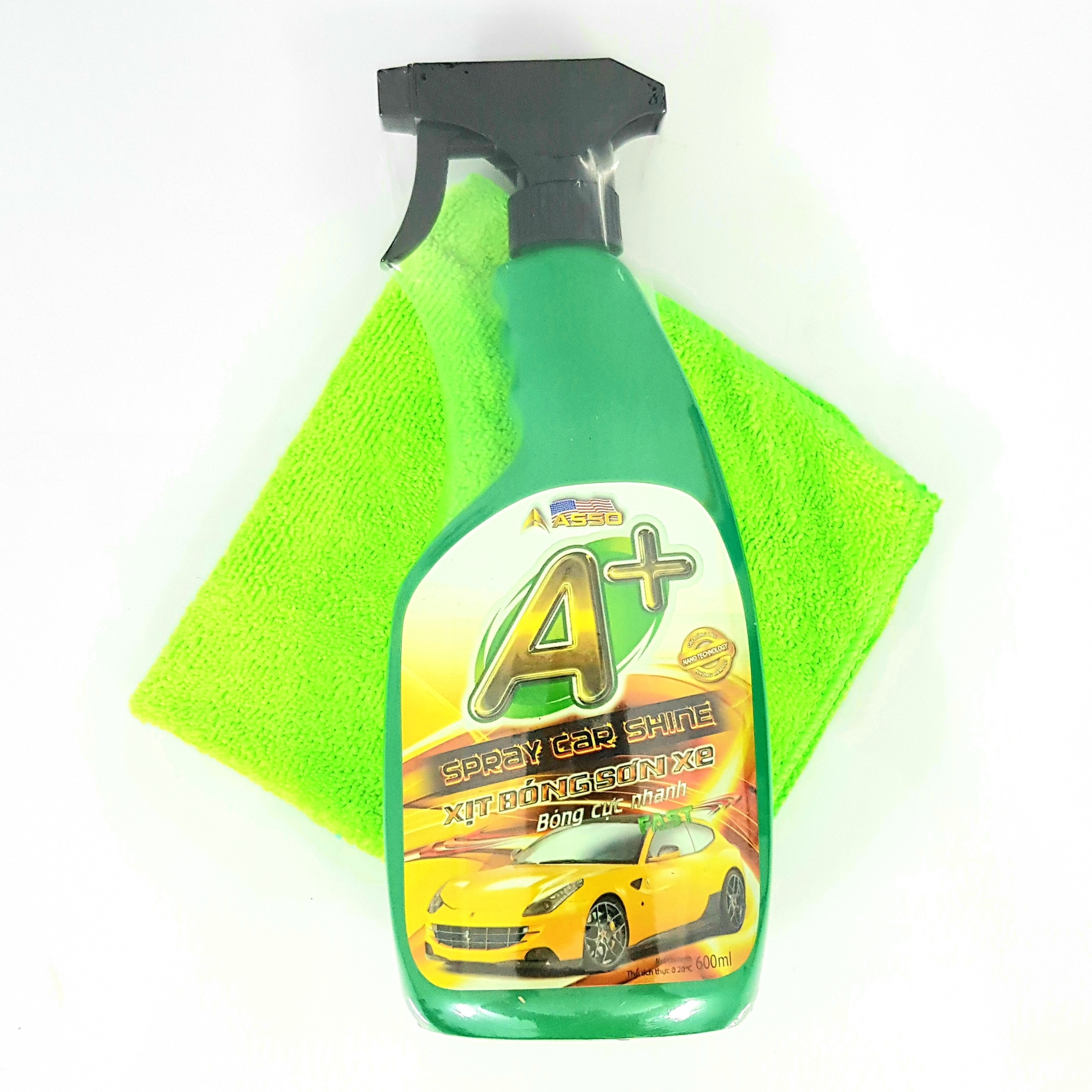 [HCM][CÓ KÈM KHĂN] BÓNG SƠN NHANH ASSO A+ SPRAY CAR SHINE 600ML