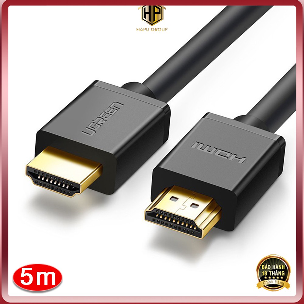 Ugreen 10109 - Cáp Hdmi 1.4 dài 5m - Dây tín hiệu HDMI cho tivi độ phân giải 1080P cao cấp