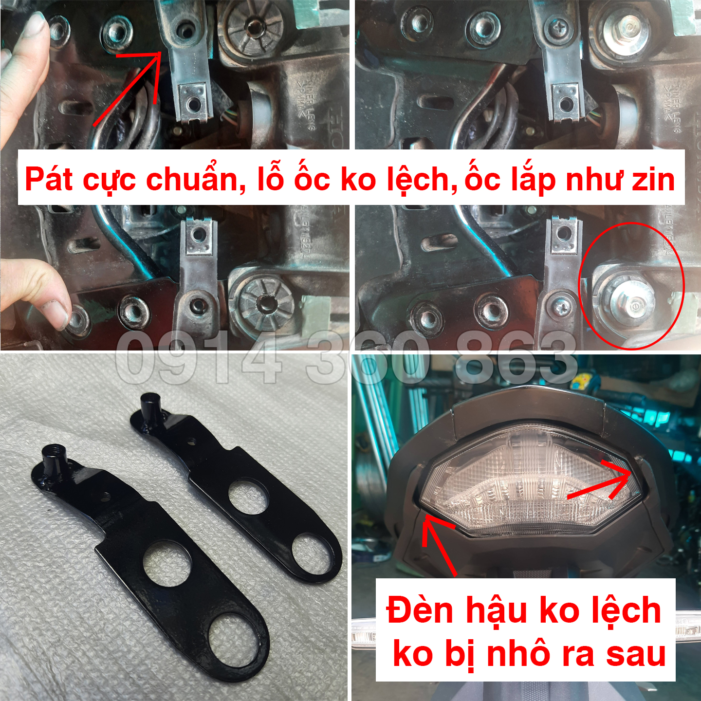 Cảng sau Winner V1 (tay dắt) gắn Winner X (Mài sẵn, Kèm pát gắn)