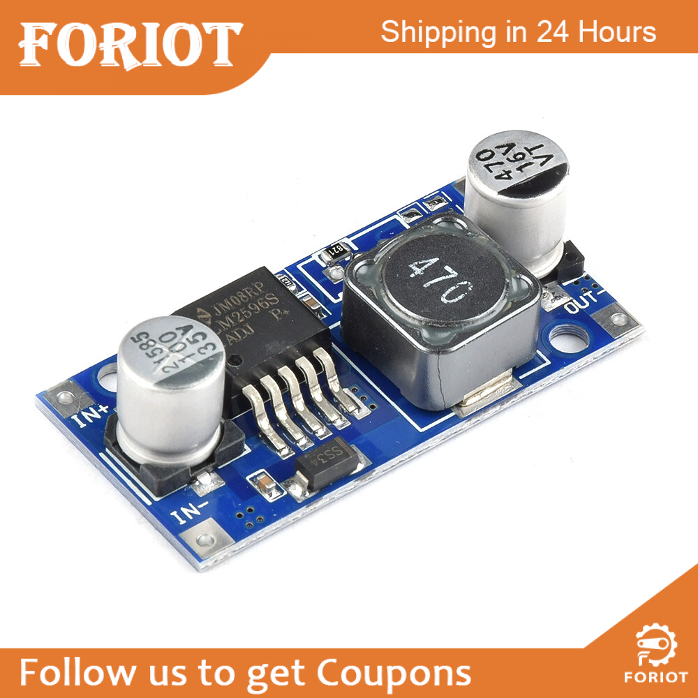 Foriot LM2596S DC-DC Step-down Power Module Regulator Board Buck Converter High Efficiency Voltage Regulator DIY Power Supply Step-down Module