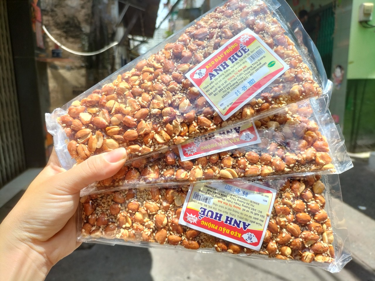 Combo 5 vỉ KẸO ĐẬU PHỘNG MÈ ĐẶC SẢN HUẾ (160gram/gói)