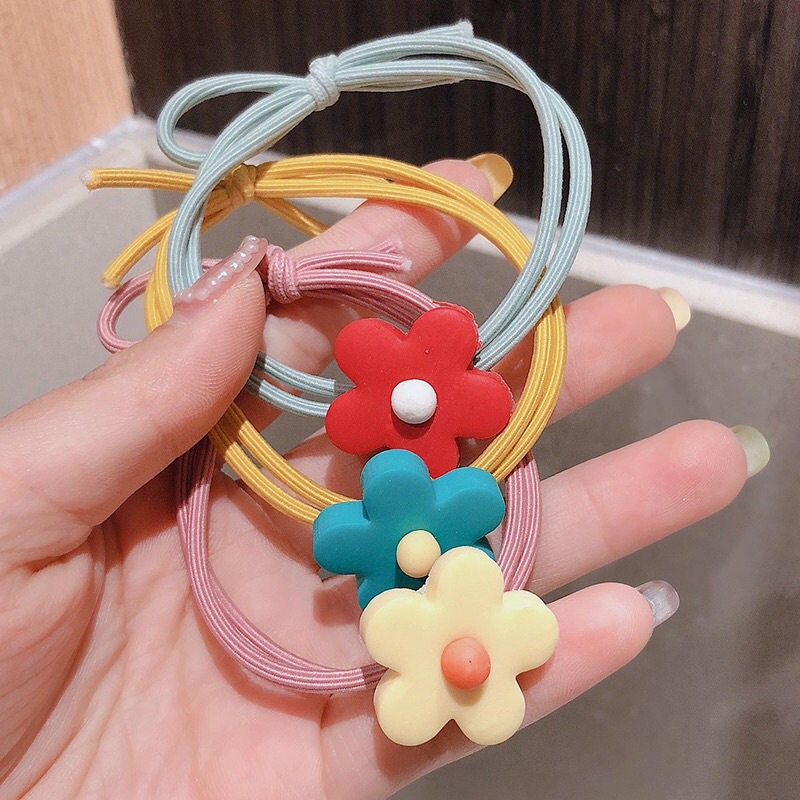 Dây cột tóc chun buộc tóc hoa nhiều màu thời trang
