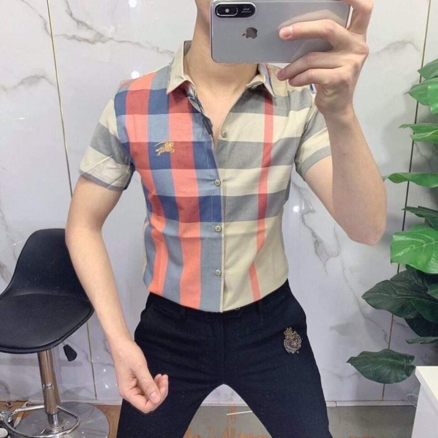 Áo Sơ Mi Cộc Kẻ BBR